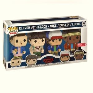 Funko Pop! 8-Bit Stranger Things-Eleven w/eggos, Mike, Dustin & Lucas 4-pack